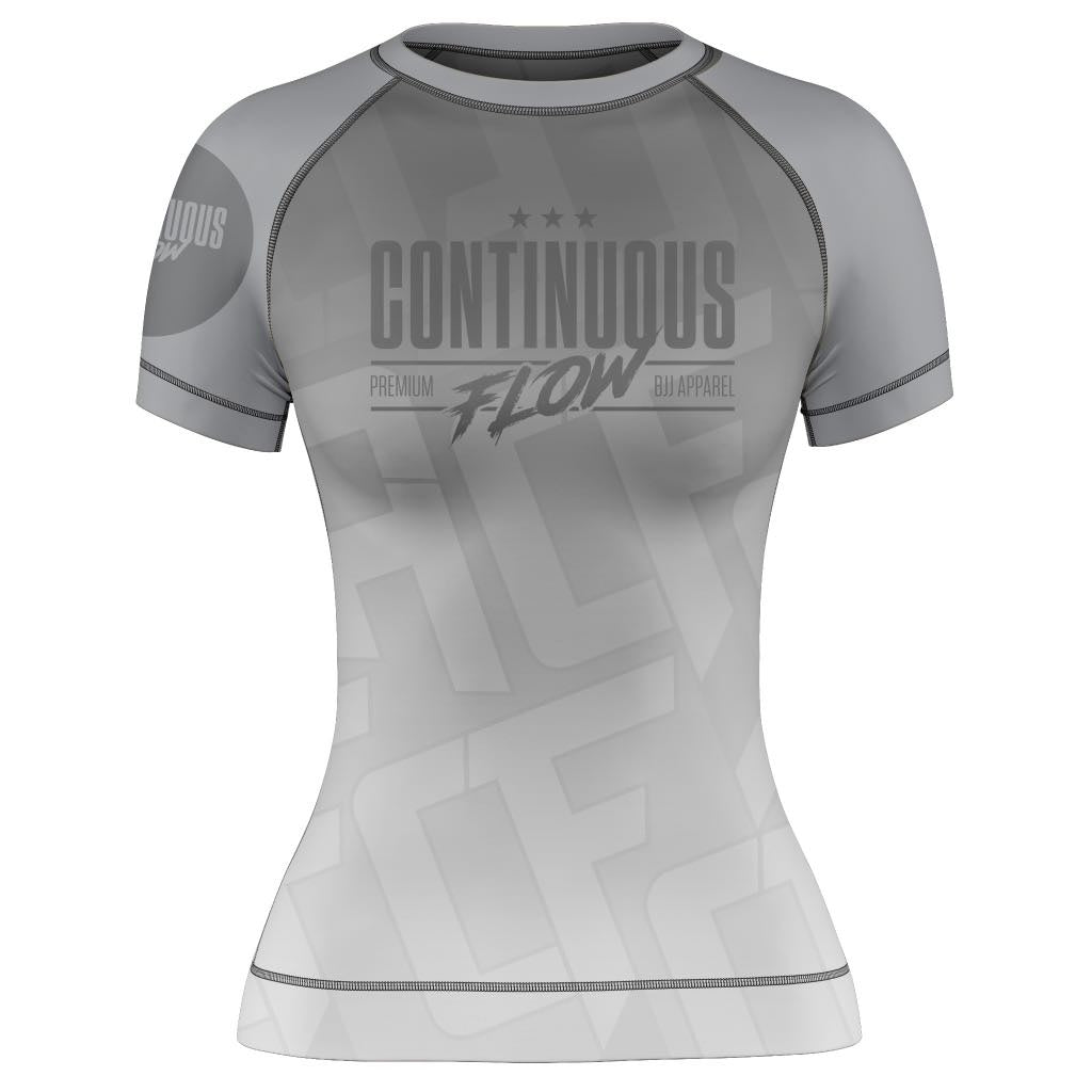 Jelly Bean Short Sleeve Rashguard Grey Continuous Flow BJJ