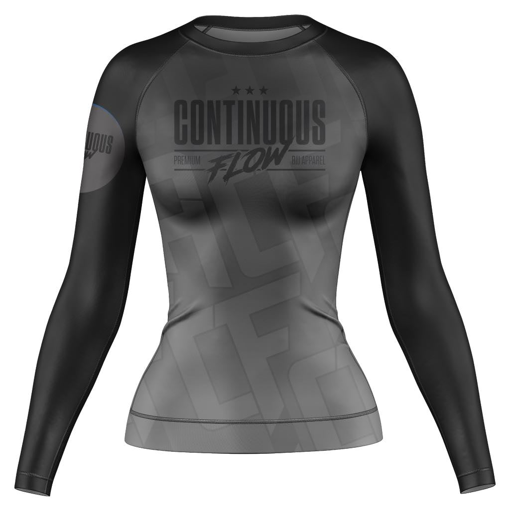 Jelly Bean Long Sleeve Rashguard Black Continuous Flow BJJ