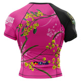 Wattle Flowers Short Sleeve Rashguard Pink