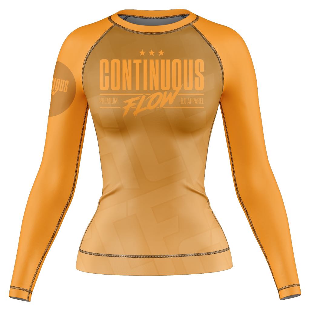 Jelly Bean Long Sleeve Rashguard Orange Continuous Flow BJJ