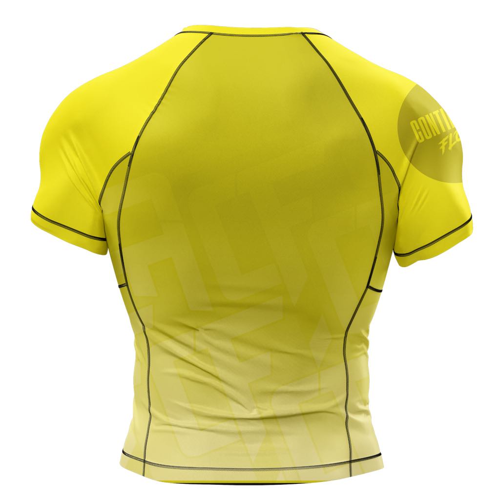 Jelly Bean Short Sleeve Rashguard Yellow Continuous Flow BJJ