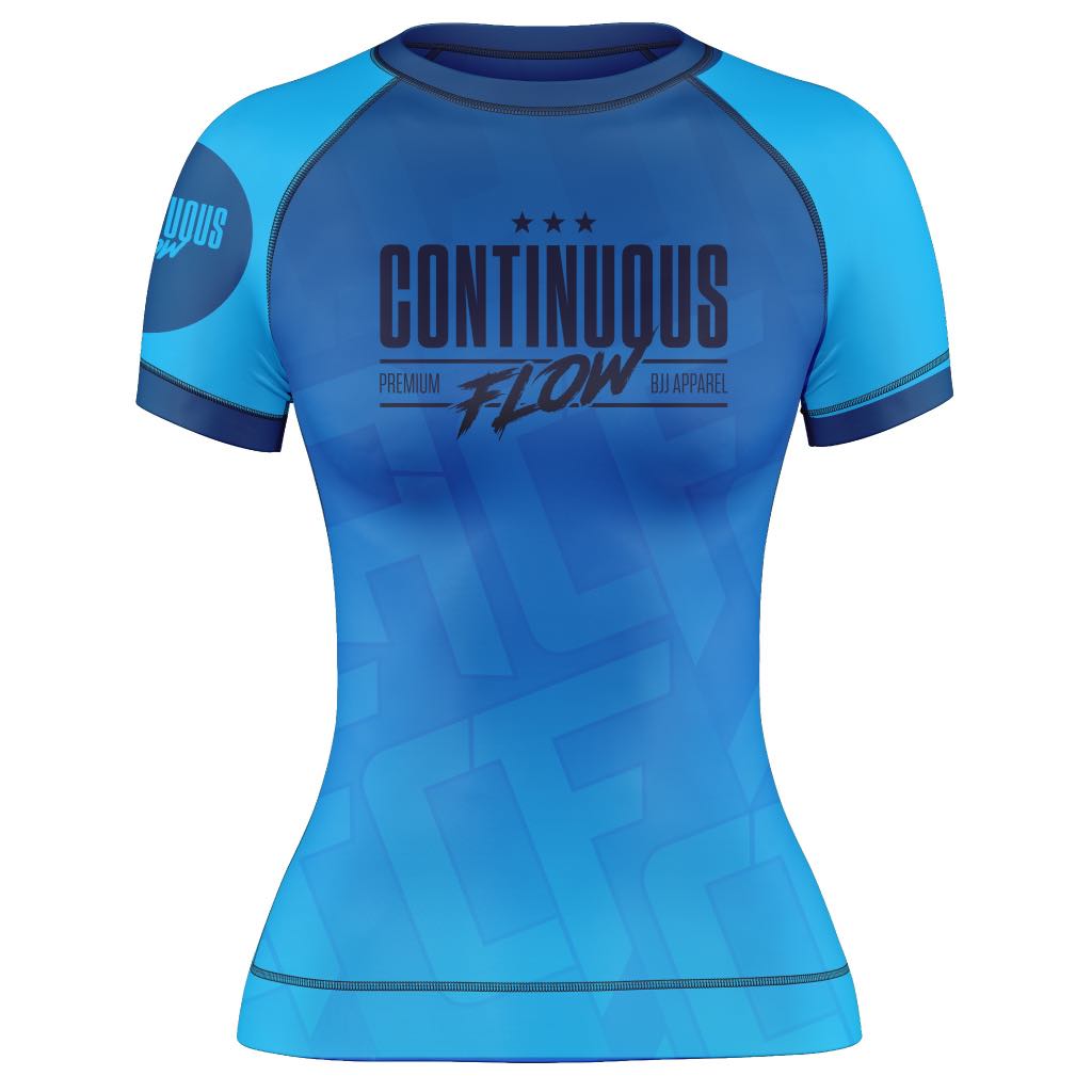Jelly Bean Short Sleeve Rashguard Blue Continuous Flow BJJ
