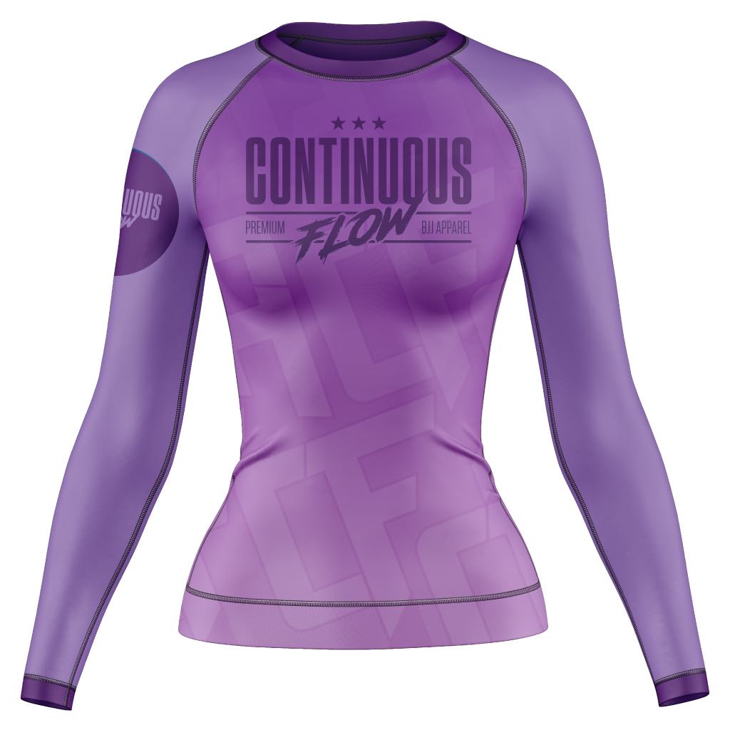 Jelly Bean Long Sleeve Rashguard Purple Continuous Flow BJJ