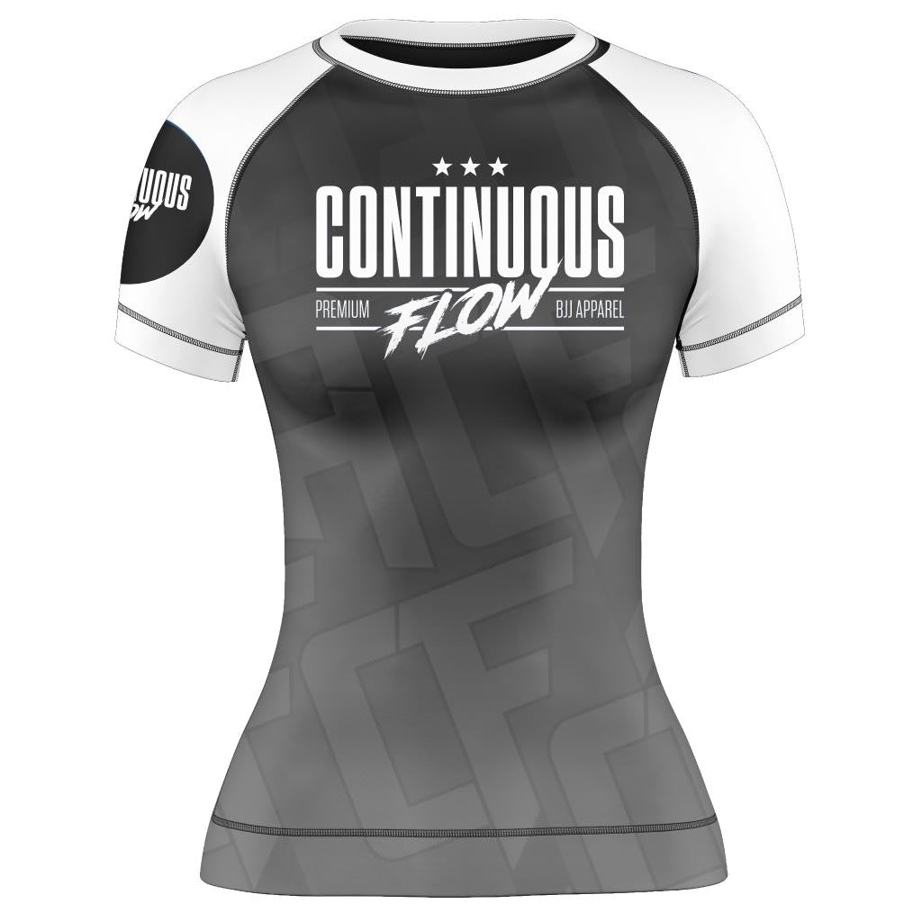 Jelly Bean Short Sleeve Rashguard White Continuous Flow BJJ