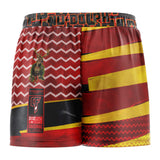 Hu-Dolph the Red Belt Reigndeer Elastic Waisted Shorts (Red Yellow)