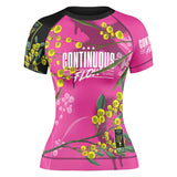 Wattle Flowers Short Sleeve Rashguard Pink