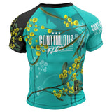 Wattle Flowers Short Sleeve Rashguard Teal