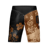 Cherry Blossom MMA Style Board Shorts Brown