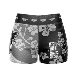 Cherry Blossoms High Waisted Waisted Women's Training Shorts Grey