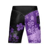 Cherry Blossom MMA Style Board Shorts Purple