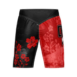 Cherry Blossom MMA Style Board Shorts Red