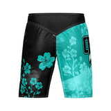 Cherry Blossom MMA Style Board Shorts Teal