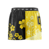 Cherry Blossoms Elastic Waisted Shorts Yellow