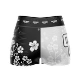 Cherry Blossoms High Waisted Waisted Women's Training Shorts White