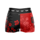 Cherry Blossoms High Waisted Waisted Women's Training Shorts Red