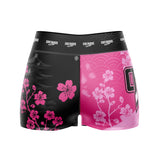Cherry Blossoms High Waisted Waisted Women's Training Shorts Pink