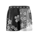 Cherry Blossoms Elastic Waisted Shorts Grey