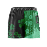 Cherry Blossoms Elastic Waisted Shorts Green