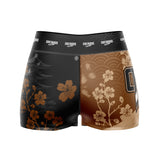 Cherry Blossoms High Waisted Waisted Women's Training Shorts Brown