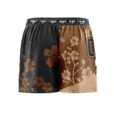 Cherry Blossoms Elastic Waisted Shorts Brown