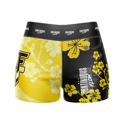 Cherry Blossoms High Waisted Waisted Women's Training Shorts Yellow