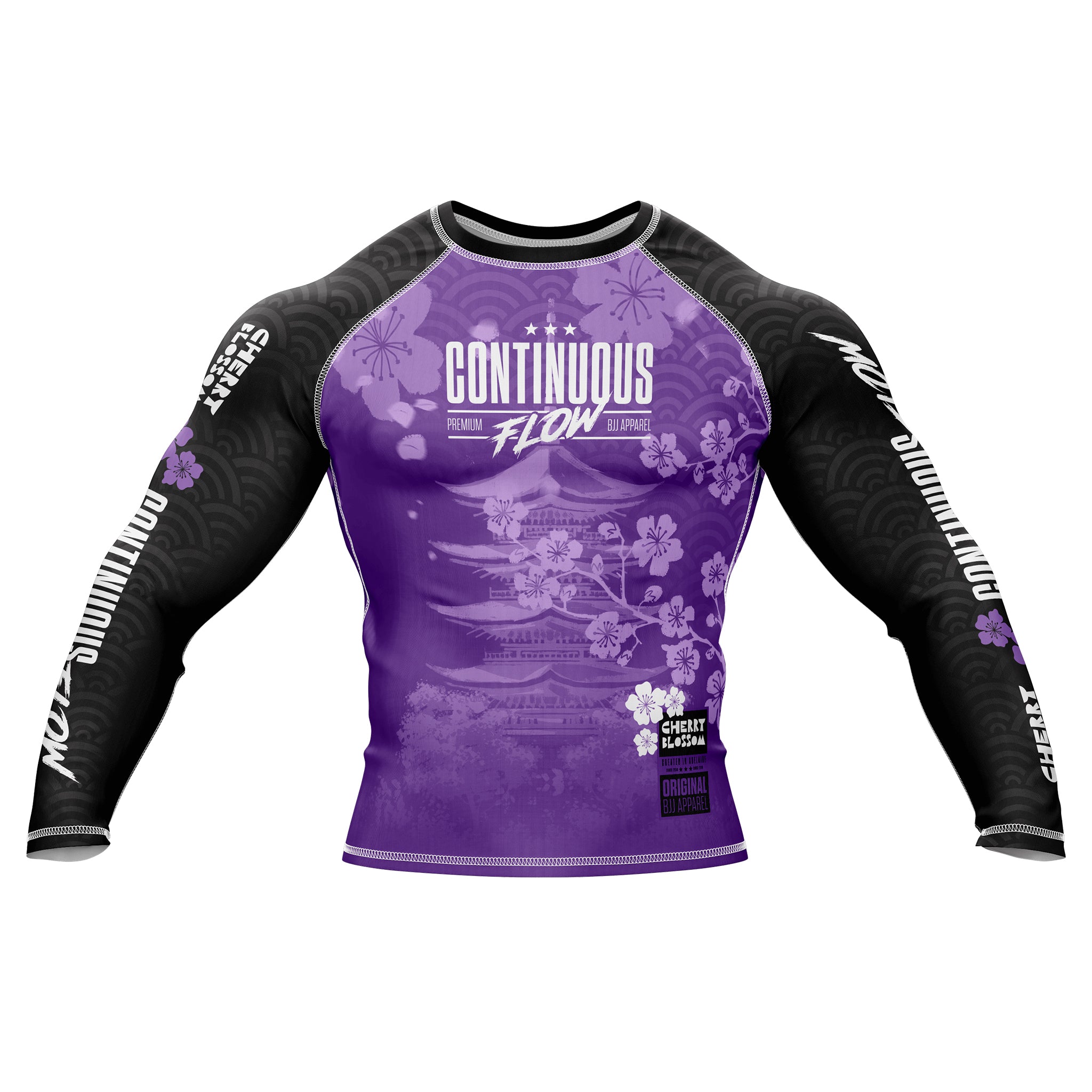 ラッシュガード DIAGONAL : 24SS / SHIRRING RASHGUARD SET (2COLORS) Cherry Blossom Long Sleeve Rashguard Purple – Continuous