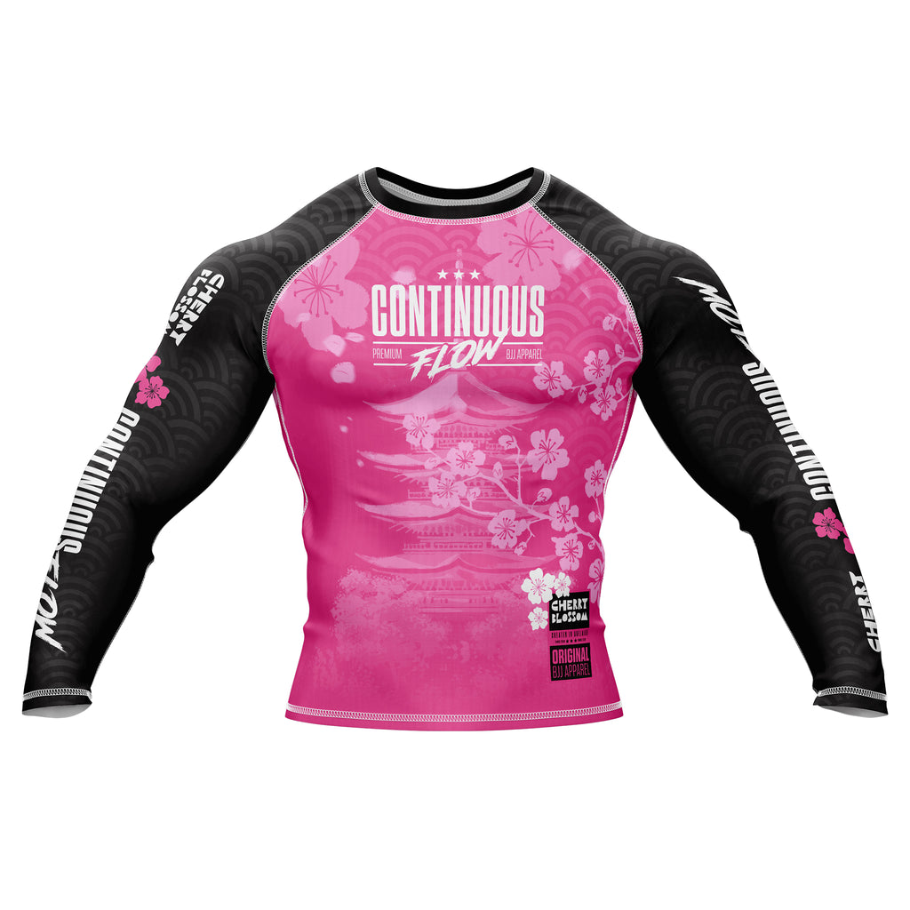Cherry Blossom Long Sleeve Rashguard Pink – Continuous Flow BJJ