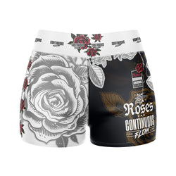 Roses High Waisted Waisted Women's Training Shorts (White)
