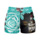 Roses High Waisted Waisted Women's Training Shorts (Teal)