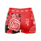 Roses High Waisted Waisted Women's Training Shorts (Red)