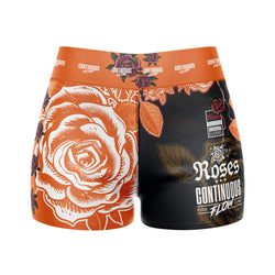Roses High Waisted Waisted Women's Training Shorts (Orange)