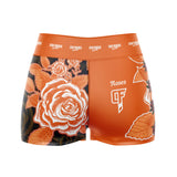 Roses High Waisted Waisted Women's Training Shorts (Orange)