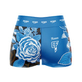 Roses High Waisted Waisted Women's Training Shorts (Blue)