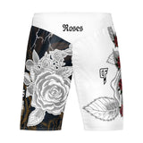 Roses MMA Style Board Shorts (White)