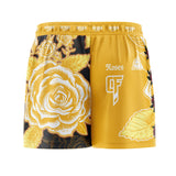 Roses Elastic Waisted Shorts (Yellow)