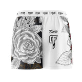 Roses Elastic Waisted Shorts (White)