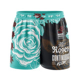 Roses Elastic Waisted Shorts (Teal)
