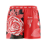 Roses Elastic Waisted Shorts (Red)