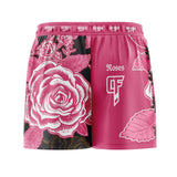 Roses Elastic Waisted Shorts (Pink)
