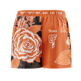 Roses Elastic Waisted Shorts (Orange)