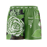 Roses Elastic Waisted Shorts (Green)