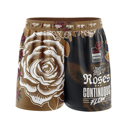 Roses Elastic Waisted Shorts (Brown)