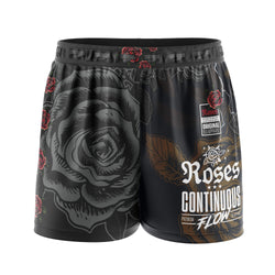 Roses Elastic Waisted Shorts (Black)