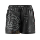 Roses Elastic Waisted Shorts (Black)