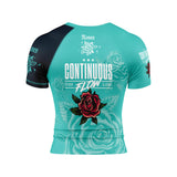 Roses Short Sleeve Rashguard (Teal)