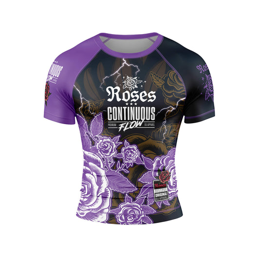 Roses Short Sleeve Rashguard (Purple)