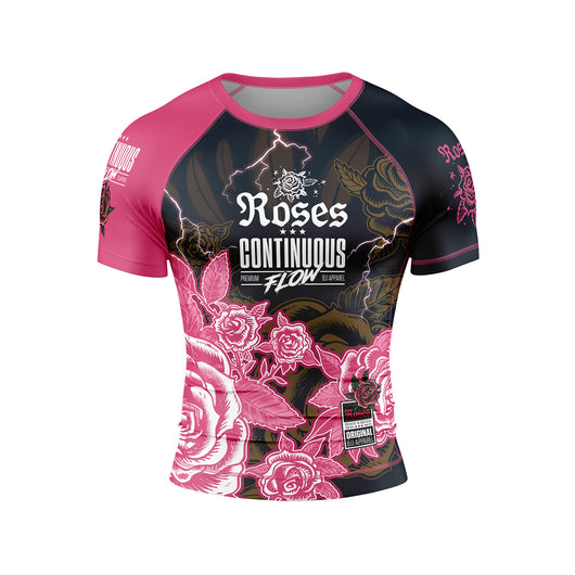 Roses Short Sleeve Rashguard (Pink)