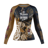 Roses Long Sleeve Rashguard (Brown)