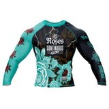 Roses Long Sleeve Rashguard (Teal)