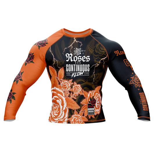 Roses Long Sleeve Rashguard (Orange)